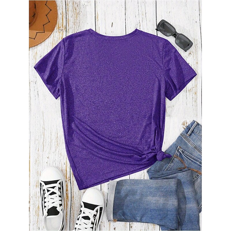 Halloween Women's T shirt Ghost Graphic Pumpkin Vintage Stylish Classic Short Sleeve Crew Neck Regular Tops Daily Weekend Print Black White Blue Purple Green Summer Fall2