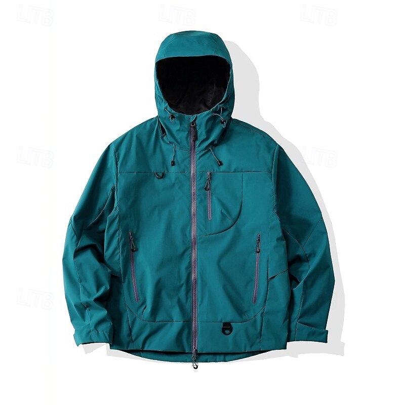 Men's Windbreaker Softshell Jacket Hiking Jacket Outdoor Waterproof Windproof Hiking Outfits Hiking Clothes Winter Autumn / Fall Top Camping / Hiking / Caving Running Solid Color Black Pink Blue3