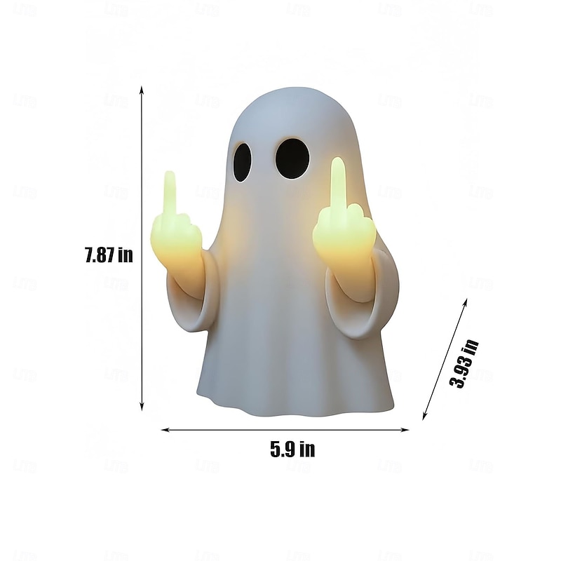 Halloween Ghost Finger Night Light Spooky Ghost Lamp Statue Cute Finger Night Light Ornaments Perfect for Indoor & Porch Halloween Decor2