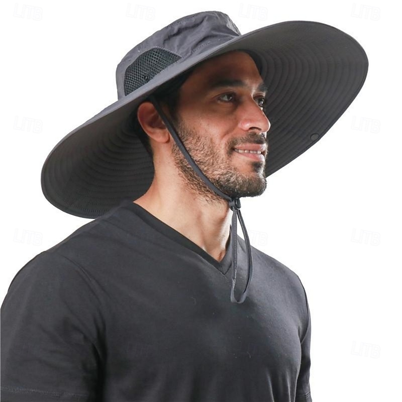Sun Hat Fishing Hat Fisherman Hat Camping Hat Sunscreen Quick Dry Lightweight Summer Spring Autumn / Fall Drawstring Mesh Wide Brim Men's Hunting Activity3
