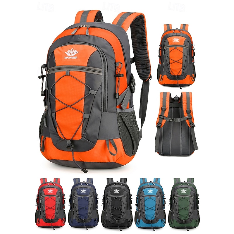 Men's Waterproof Hiking Backpack – Outdoor Camping Rucksack with Water-Repellent and Scratch-Resistant Fabric, Multiple Compartments and Elastic Cord for Travel, Climbing or School