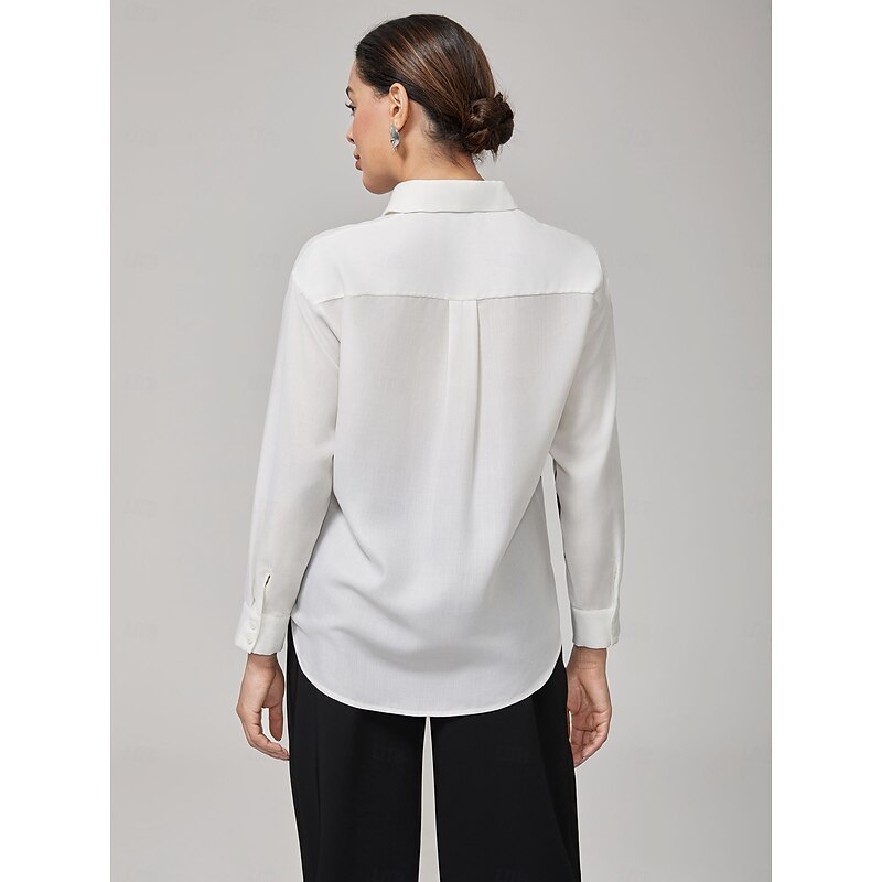 White Artistic Print Long-Sleeve Shirt2