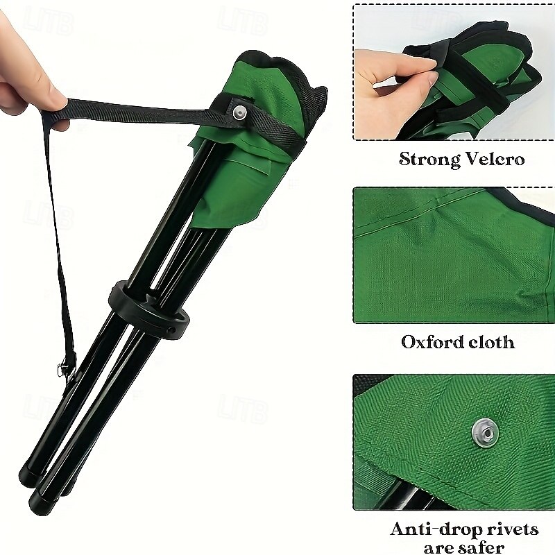 1pc Travel Folding Camping Stool Outdoor Portable Party Chair Fishing Chair Seat Suitable for Camping Fishing Hiking Gardening and Beach Painting Green4