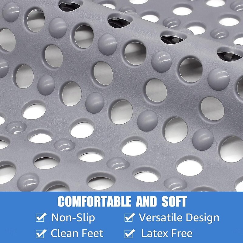 Non-Slip Shower Mat with Suction Cups and Drain Holes Bath Mat for Bathroom, Bathtub or Shower Stall, Quick Drain, Machine Washable, Eco-Friendly Massage Foot Mat for Home Use3