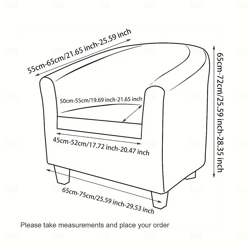 Club Chair Cover, Striped, Plants, or Geometric Printed Polyester Slipcover, Durable Non-Slip Chair Protector for Living Room2