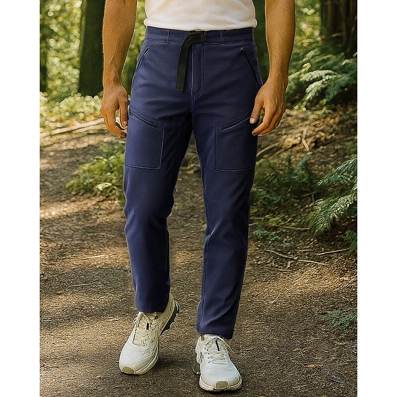 Men's Hiking Pants Trousers Hiking Rain Pants Outdoor Regular Fit Waterproof Windproof Lightweight Bottoms Pocket Black Blue Camping / Hiking Running M L XL XXL XXXL4