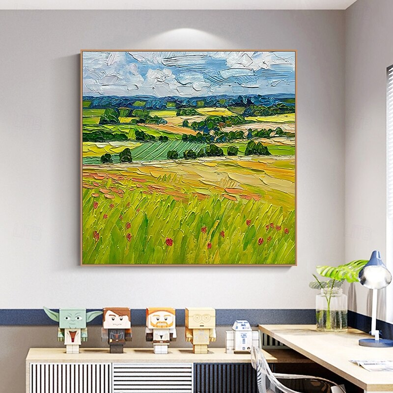 Mintura Handmade Textured Landscape Oil Paintings On Canvas Wall Art Decoration Modern Abstract Picture For Home Decor Rolled Frameless Unstretched Painting