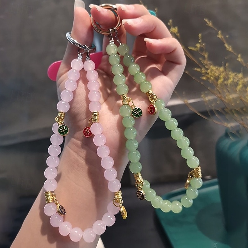 New fashion hang tag pendant bead bracelet crystal bead hanging chain handheld wrist mobile phone hanging rope short hanging rope4