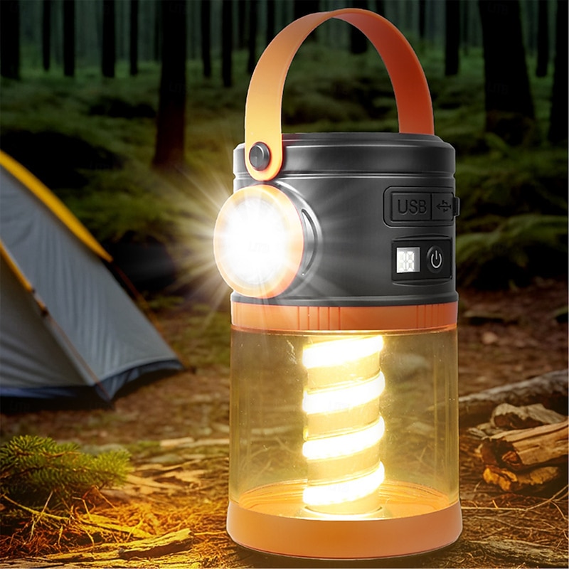 Solar Tent Lanterns For Camping Solar & USB Rechargeable Camping Atmosphere Lamp Outdoor Tent Light  1PC