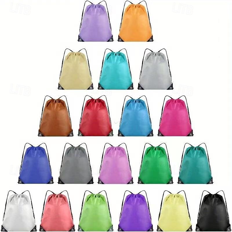 20PCS Drawstring Backpack Bulk Pack, Durable Large-Capacity Gym Bags in Assorted Colors, Lightweight Sports Travel Sacks with Secure Closure for Fitness Enthusiasts, Party Favors, and Gifts