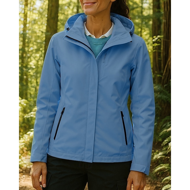 Women's Windbreaker Hiking Jacket rain coat Outdoor Waterproof Windproof Lightweight Hiking Outfits Hiking Clothes Spring Autumn / Fall Top Camping / Hiking / Caving Running Black White Pink4