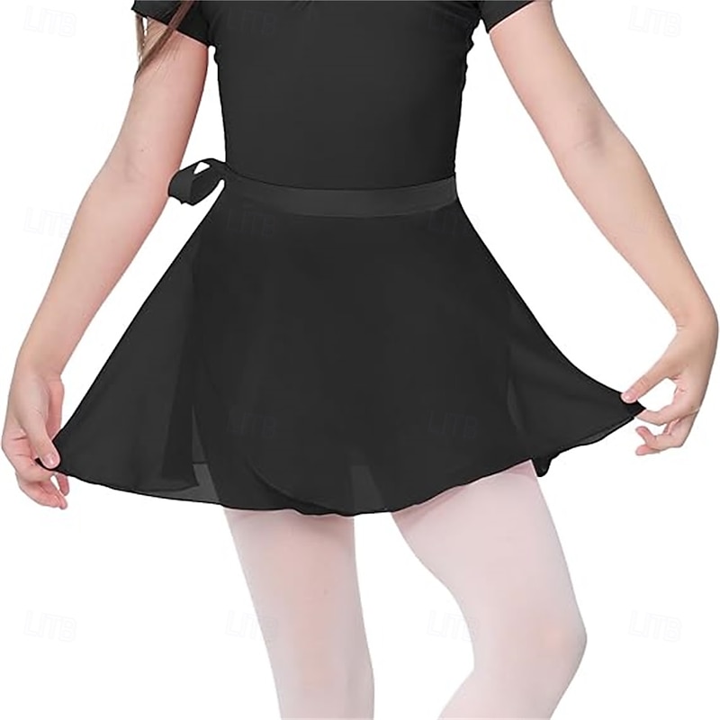 Girls' Summer Ballet Dance Skirt, Elastic Waist Tulle Tutu with Ribbon Tie, Perfect for Practice & Performance3