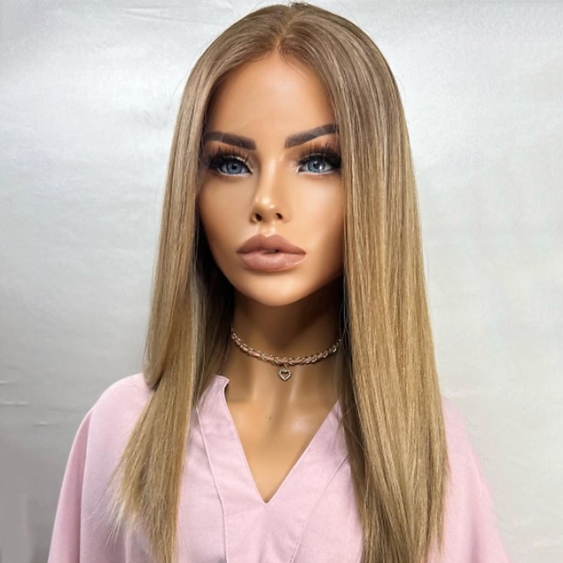 Unprocessed Virgin Hair 5x5 Closure 13x4 Lace Front Wig Short Bob Free Part Brazilian Hair Straight Blonde Multi-color Wig 130% 150% Density with Baby Hair Highlighted / Balayage Hair 100% Virgin2