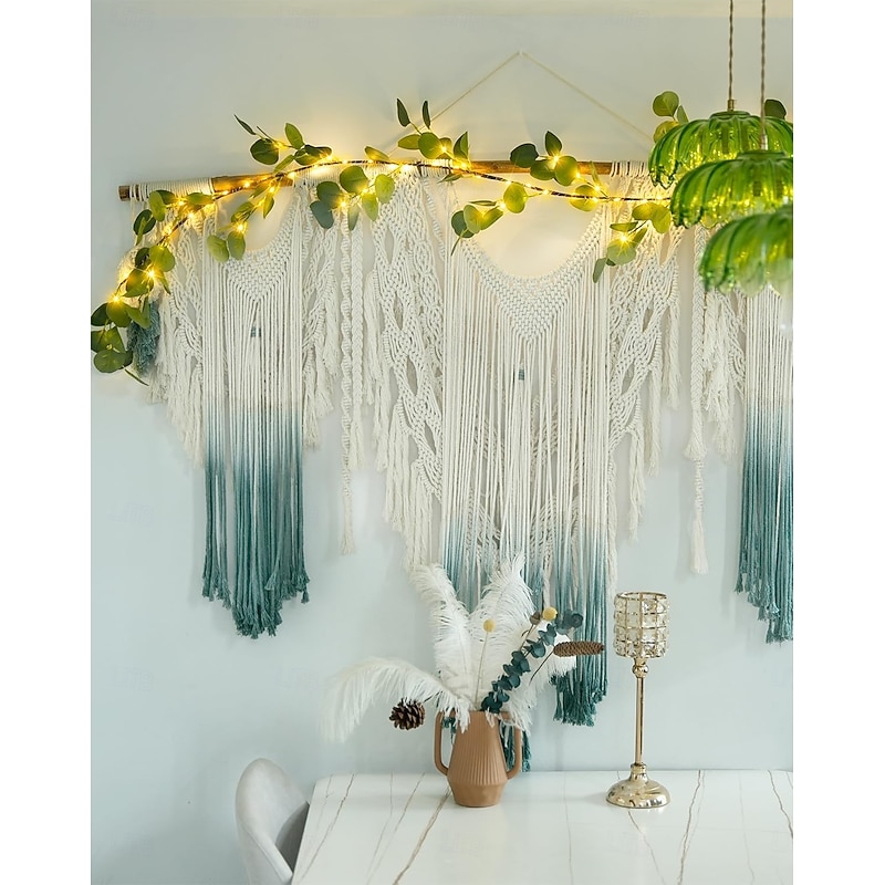 Artificial Eucalyptus Garland with Lights, Lighted Spring Garland Battery Operated for Mantel Fireplace Wedding Spring Valentine Decoration4