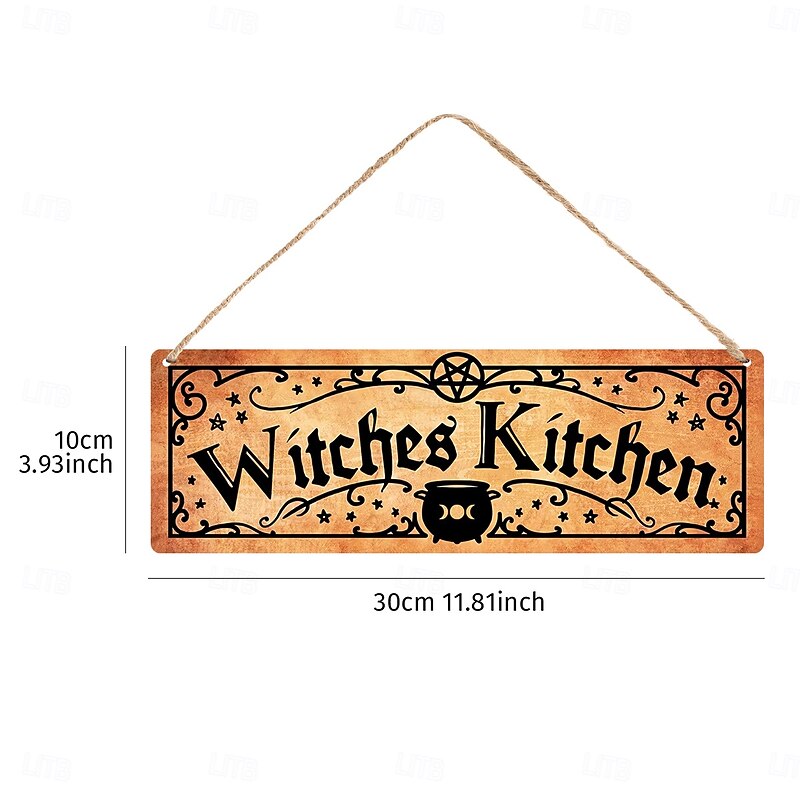 Halloween Wooden Hanging Sign, Spooky Atmosphere Wall and Door Decor for Indoor and Outdoor Halloween Party Decorations2