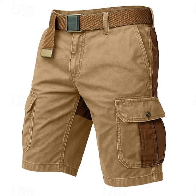 Men's Cargo Shorts Outdoor Shorts Casual Shorts Hiking Shorts Patchwork Multi Pocket Straight Leg Color Block Wearable Moisture Wicking Knee Length Outdoor Casual Daily Fashion Classic Style Black3