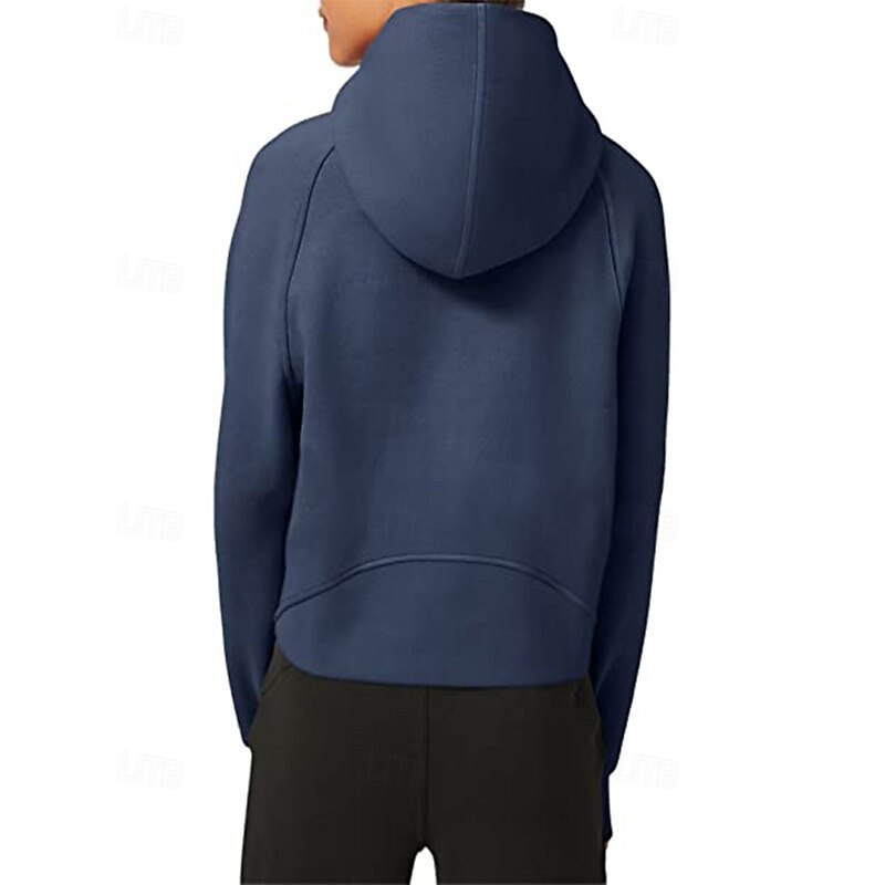 Women's Pullover Hoodie Sweatshirt Plain Streetwear Casual Long Sleeve Hooded Regular Tops Street Holiday Half Zipper Quarter Zipper Zipper Light Pink Black Pink Red Navy Blue Winter2