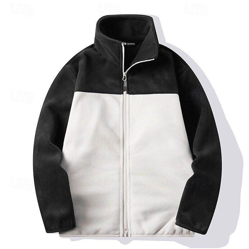 Men's Fleece Jacket Thermal Jacket Outdoor Thermal Warm Hiking Outfits Hiking Clothes Winter Autumn / Fall Top Camping / Hiking / Caving Running Patchwork Black Red Green