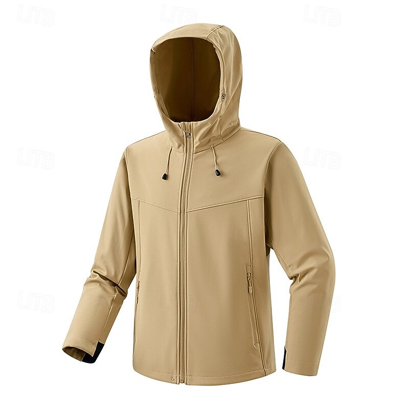 Men's Windbreaker Softshell Jacket Hiking Jacket Outdoor Waterproof Windproof Durable Hiking Outfits Hiking Clothes Spring Autumn / Fall Top Camping / Hiking / Caving Running Solid Color Dark Grey - Main Image