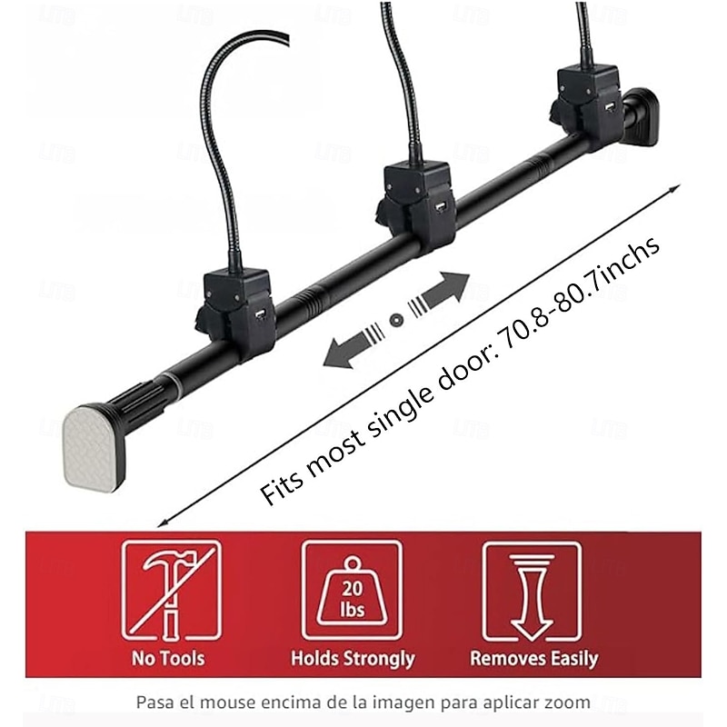 Garland Hanger for Front Door, Adjustable Fits 32"- 80" Doors, Heavy-Duty Christmas Halloween Decoration Holder for Wreaths, Lights & More, No Screws, Drilling, Glue-Damage-Free4