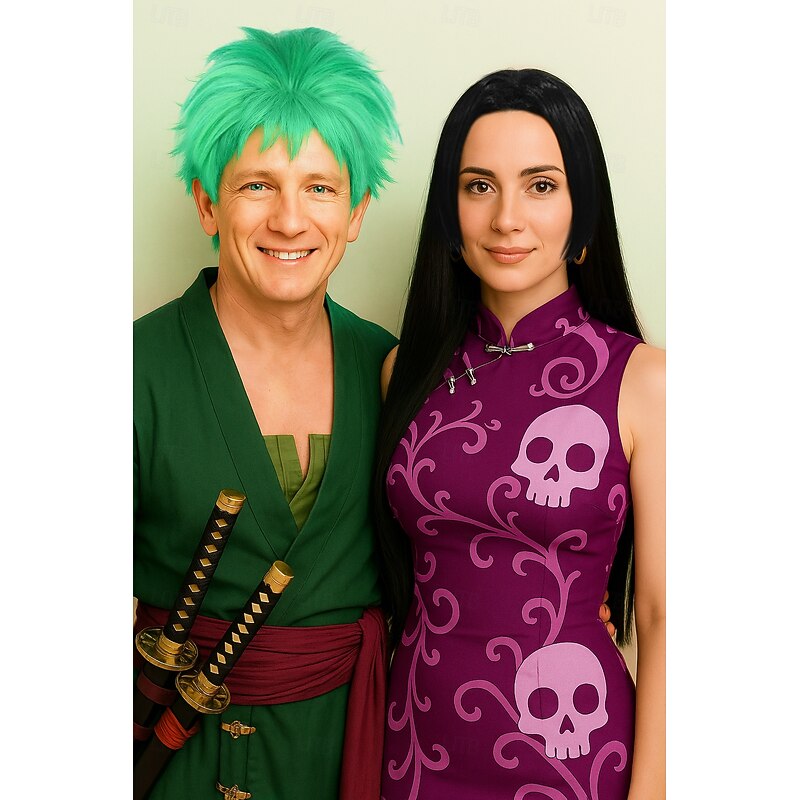 One Piece Roronoa Zoro Wigs Short Roronoa Zoro One Piece Wigs Green Cosplay Synthetic Hair Anime Party Synthetic Halloween