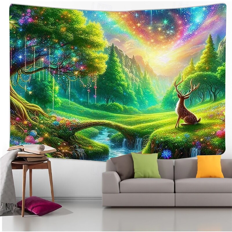 Fall Autumn Landscape Pattern Tapestry Wall Hanging Tapestry waterfall pattern Wall Carpet Wall Art Wall Decoration Tapestry Wall Decoration4