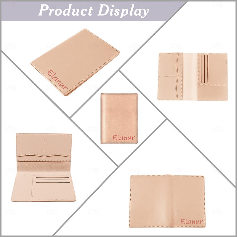 Personalized Name Leather Passport Holder Custom Gift, Custom Font and Color Travel Wallet for Business Trips, Study Abroad, Gift for Family Friends Loved Ones2