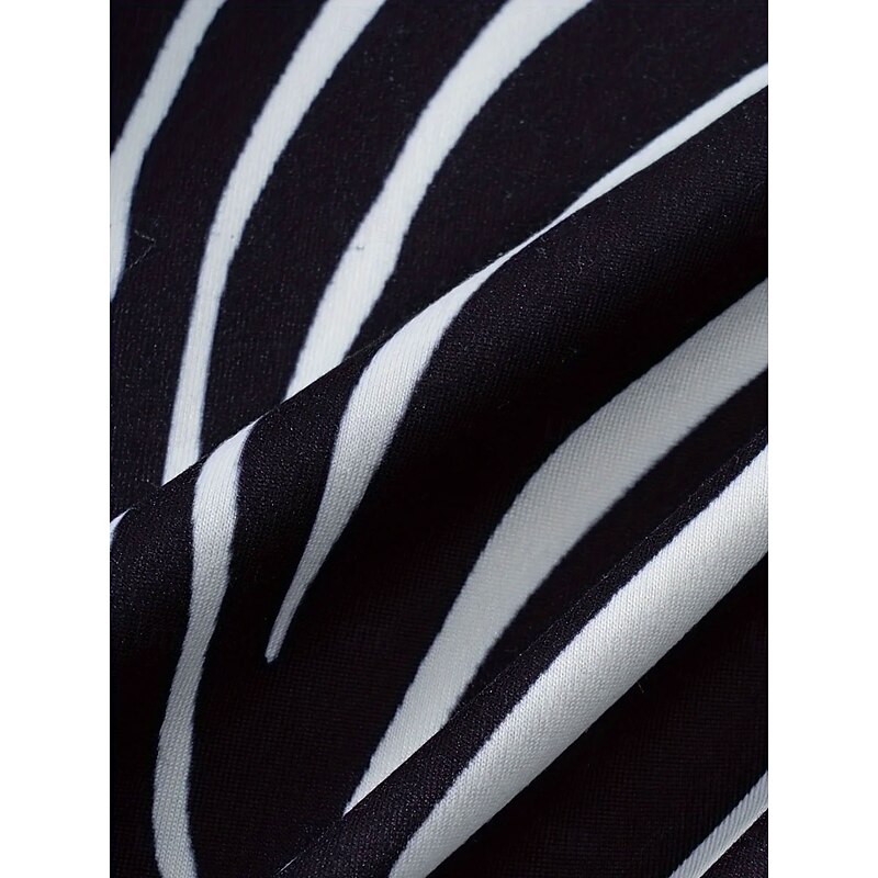 Women's Pajama Set Loungewear Round Neck Long Sleeve Casual Fashion Pants Sets Graphic Animal Striped Print Daily Black White Purple Regular Fit2