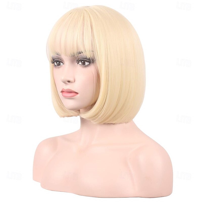Short 12 Inches Straight Synthetic Cosplay Wig for Women Halloween Cosplay Party Wigs