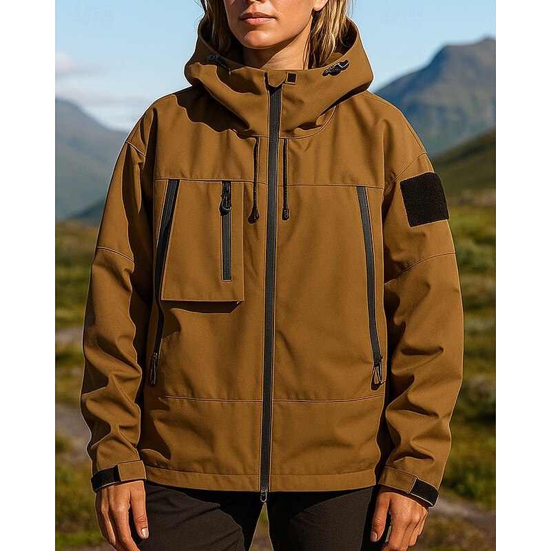 Women's Windbreaker Hiking Jacket rain coat Outdoor Waterproof Windproof Lightweight Hiking Outfits Hiking Clothes Spring Autumn / Fall Top Camping / Hiking / Caving Running Black White Green4