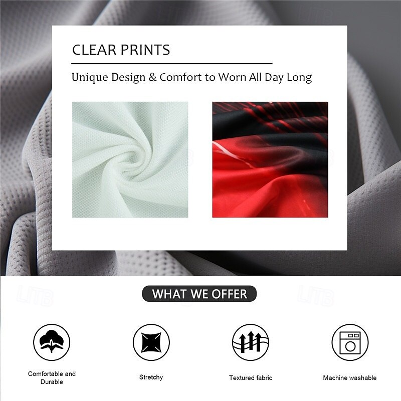 Men's Polo Casual Turndown Short Sleeve Modern Color Block Abstract Buttons Summer All Seasons Regular Fit Red Polo2