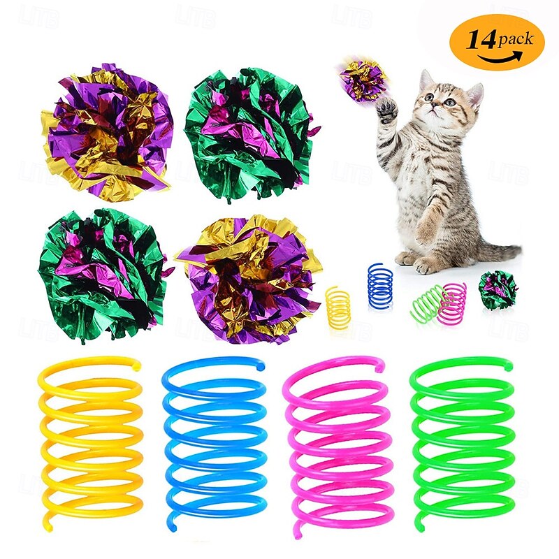 Ball Feather Toy Mice & Animal Toy Tunnels Squeak Toy with Retractable Durable Pet Exercise Releasing Pressure Pet Training for Cat Outdoor Pet Play4
