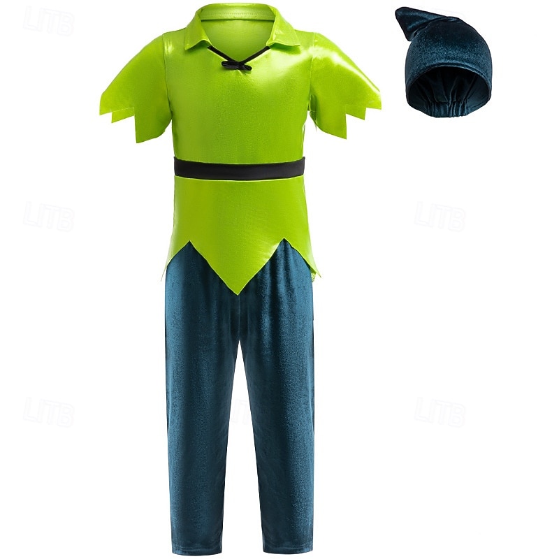 Peter Pan Fairy Tale Elf Cosplay Costume Outfits Storybook Characters Cosplay Movie Cosplay for Boys' Kid's Halloween Carnival World Book Day Performance Educational Dress Up School Event Dress Up2