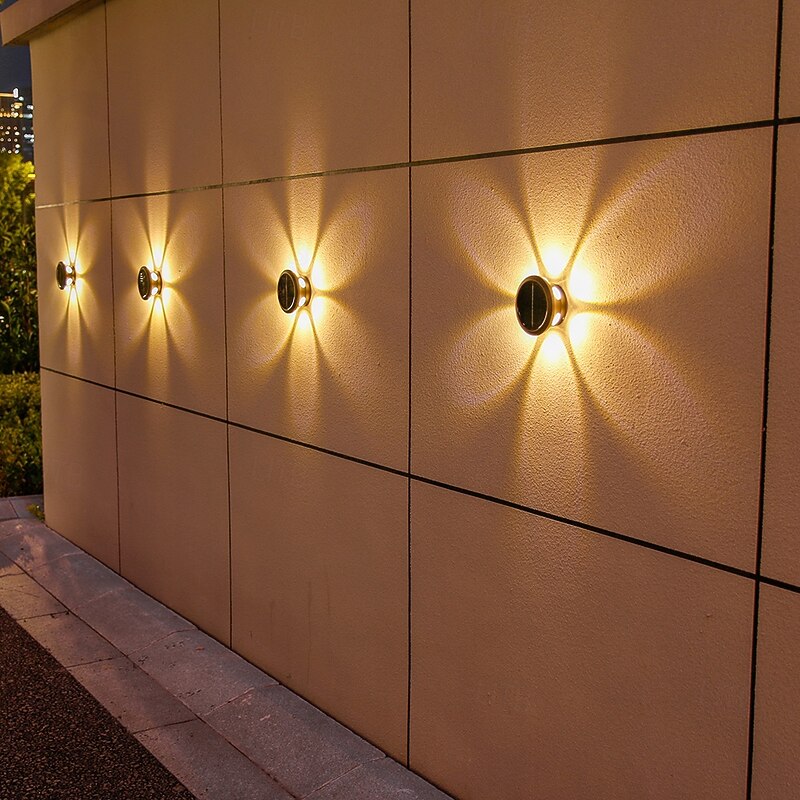 2/4 Pcs Solar Outdoor Wall Light 6LED Waterproof Garden Light Household Lighting Solar Night Light Wall Balcony Garden Landscape Atmosphere Light and Shadow Wall Light3