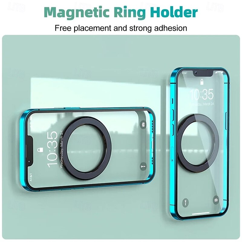 Magnetic Phone Holder For iPhone 15 14 13 12 Pro Max Magnet Ring Mount For Magsafe Smartphone Holder Stand for Wall Kitchen Car3