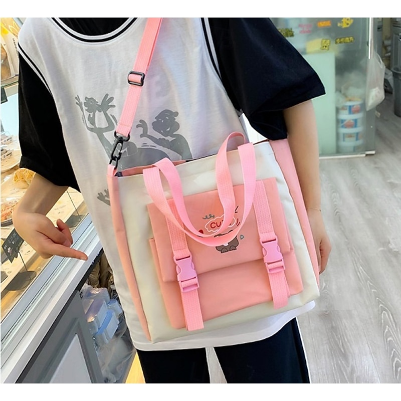 Girls 5-in-1 Cute Bear Backpack Set – Pink School Bag with Tote, Crossbody Pouch, Drawstring Bag and Pencil Case for Elementary and Middle School Students4