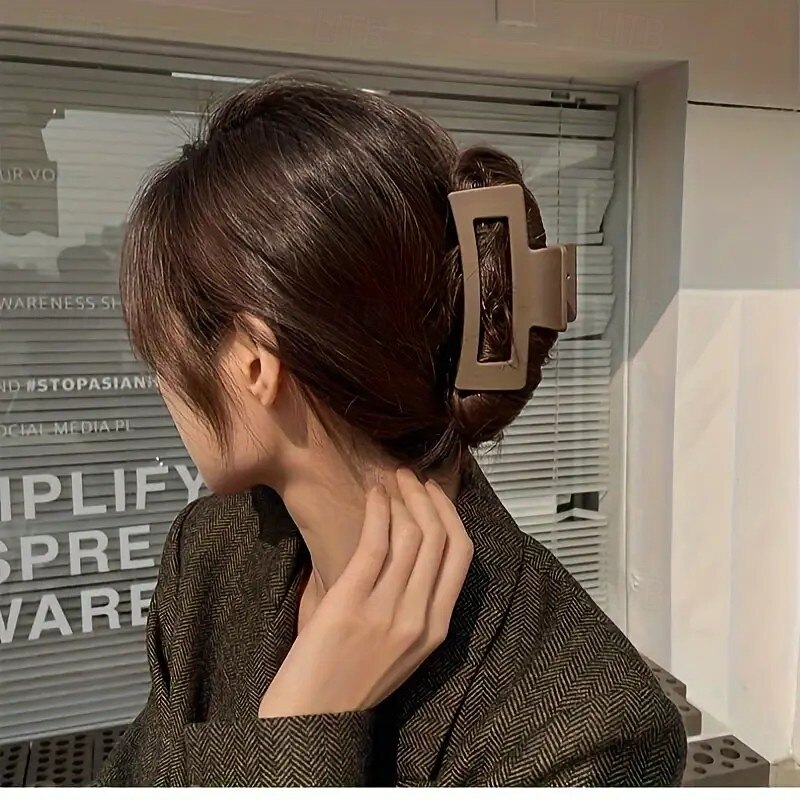 12pcs Random Color Matte Solid Shark Jaw Hair Clips for Women, Simple Style Hair Claws for Thin and Thick Curly Hair Accessories3