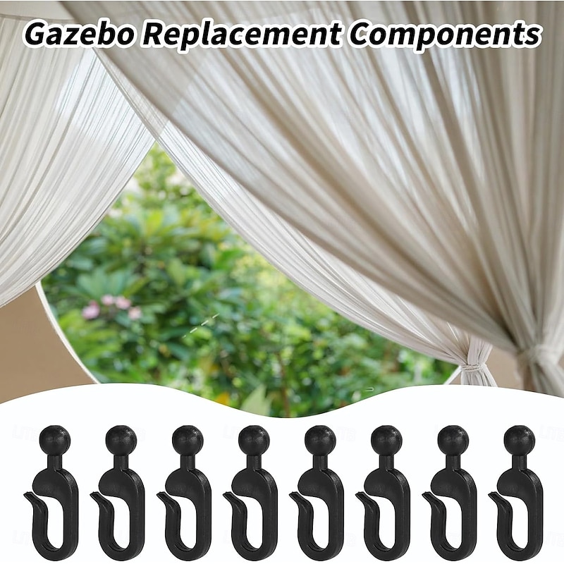 50PCS Heavy Duty Waterproof Plastic Curtain Hooks Invisible Curtain Track Hooks for Outdoor Gazebo Canopy Home Hotel Supplies