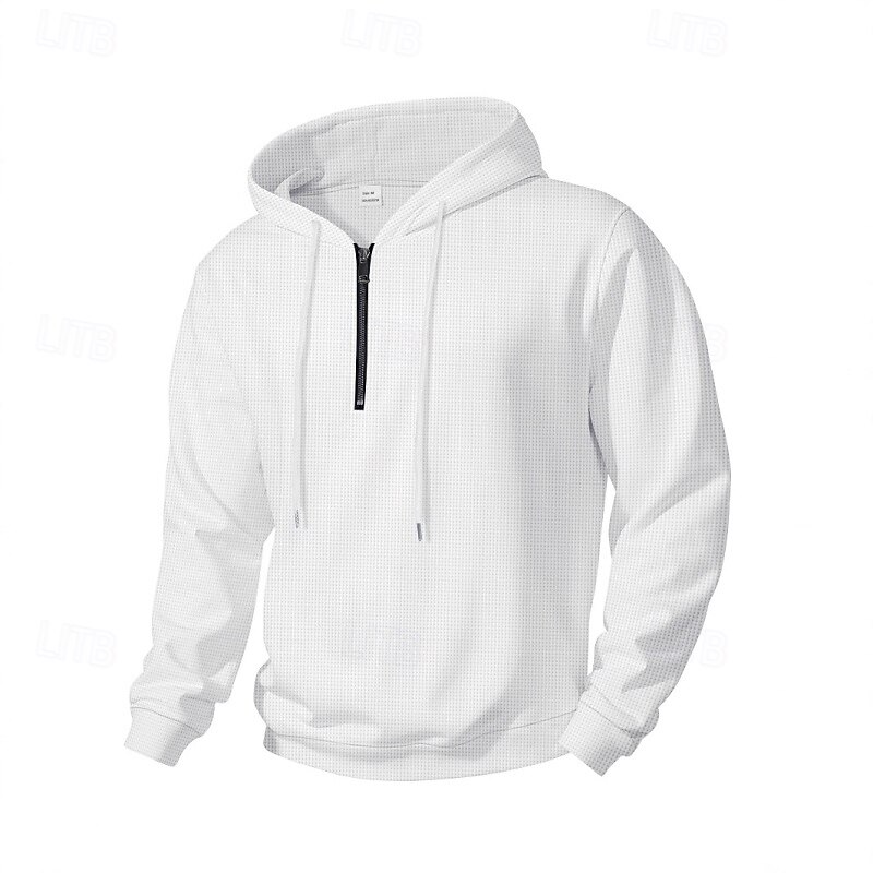 Men's Hoodie Quarter Zip Hoodie Black White Blue Khaki Gray Hooded Plain Pocket Sports & Outdoor Casual Daily Streetwear Cool Designer Spring &  Fall Clothing Apparel Hoodies Sweatshirts2