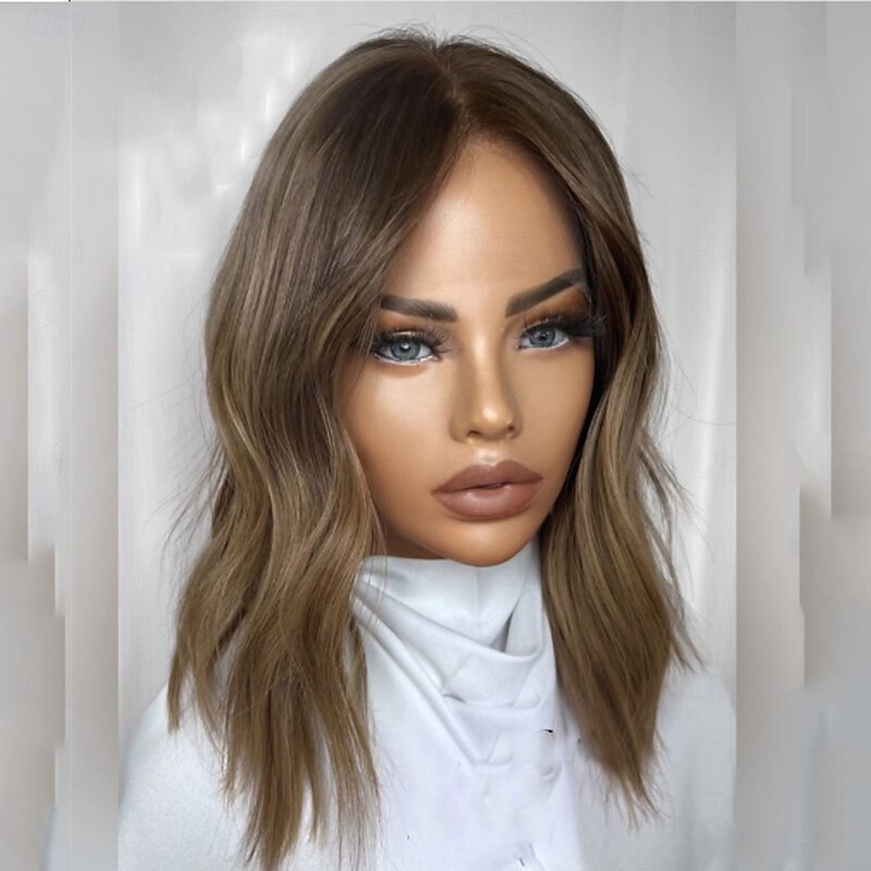 Human Hair 5x5 Closure 13x4 Lace Front Wig Short Bob Brazilian Hair Wavy Multi-color Wig 150% 180% Density with Baby Hair Ombre Hair Highlighted / Balayage Hair 100% Virgin Glueless For Women Short2