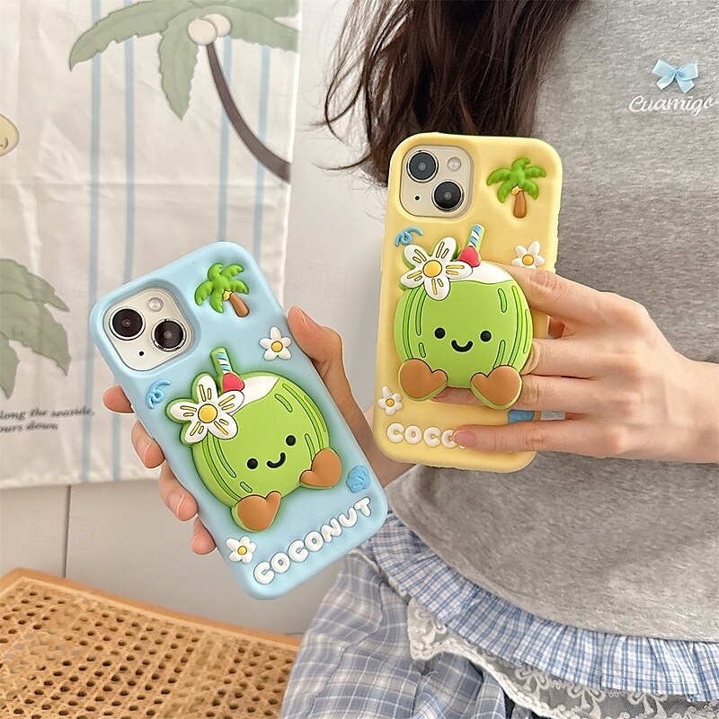 Phone Case For iPhone 16 Pro Max Plus 15 14 Pro Max Plus 13 Pro Max Back Cover Kickstand Shockproof 3D Cartoon Silicone4