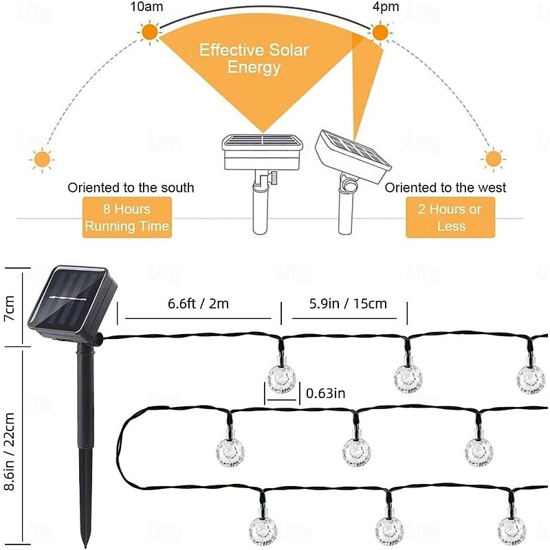 6m String Lights 30 LEDs EL 5mm 1Set Mounting Bracket 1 set Warm White Cold White Multi Color Creative String Lights Holiday Lights Solar Party Outdoor Solar Powered4