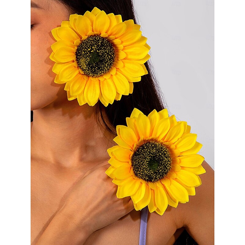 Women's Oversized Flower Earrings - Statement Floral Drop Earrings in Multiple Bloom Designs for Ladies, Perfect for Party, Festival, Wedding and Fashion Outfits2