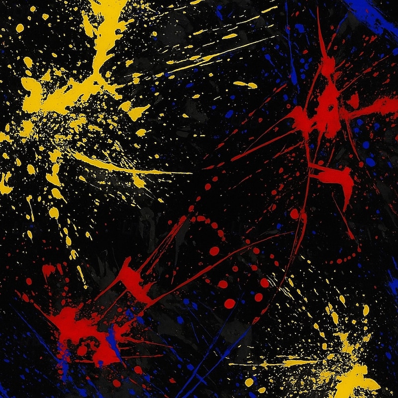 Men's Golf Splash Ink Polo Long Sleeve Polo Shirts Lapel Sportswear Casual Athleisure Daily Wear 3D Print Buttons Spring Fall Winter Black White3