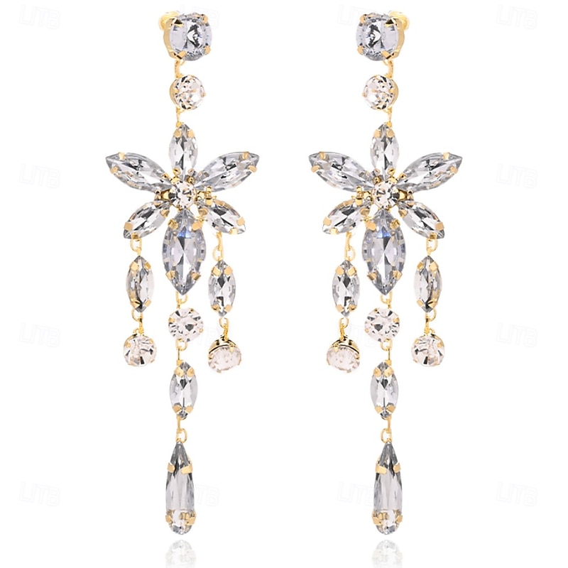 Women's Stud Earrings Tassel Fringe Butterfly Precious Elegant Fashion Imitation Diamond Earrings Jewelry Silver / Golden For Wedding Party Festival 1 Pair2