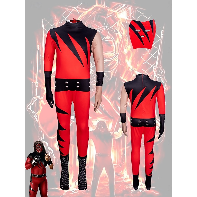 Wrestler Cosplay Costume Halloween Children's Jumpsuit Cosplay Costume Kane