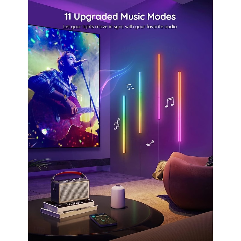 Glide Wall Lights 6PCS, RGBIC LED Light, Smart Gaming Light Works with Alexa and Google Assistant, RGB Light Bar, LED Wall Lights for Bedroom4