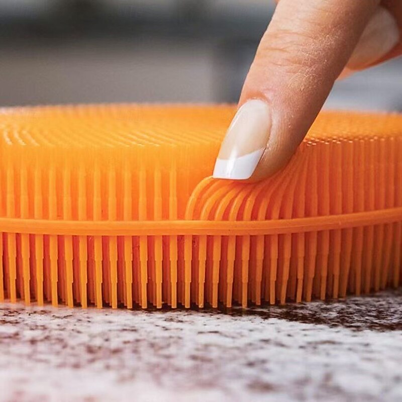 5pcs Silicone Multi-purpose Scrubber Sponge, Non-stick Oil Dishwashing Cloth, Kitchen Cleaning Pads for Pots, Pans, Dishes, Reusable Household Scrubbers2