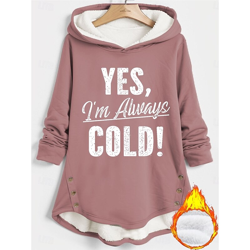 Women's Hoodie Sweatshirt Pullover Fleece Lined Warm Pajamas Hoodies Graphic Letter Warm Casual Fuzzy Long Sleeve Hooded Long Tops Casual Sports Print Black Pink Red Blue Gray Fall4