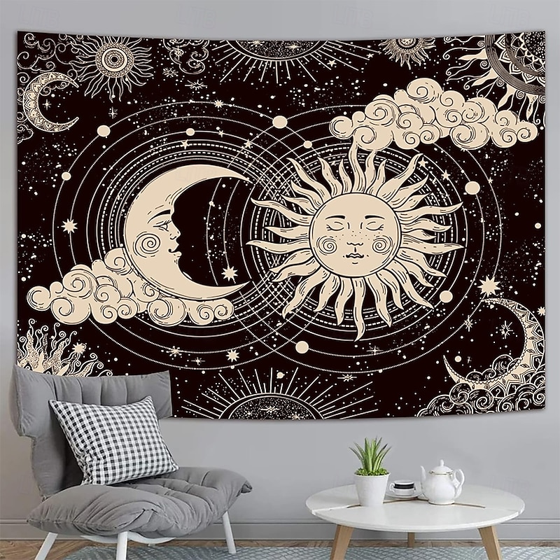 Tapestry Wall Hangings Moon Sun Boho Mystic Bedroom Living Room Dorm Home Decor3